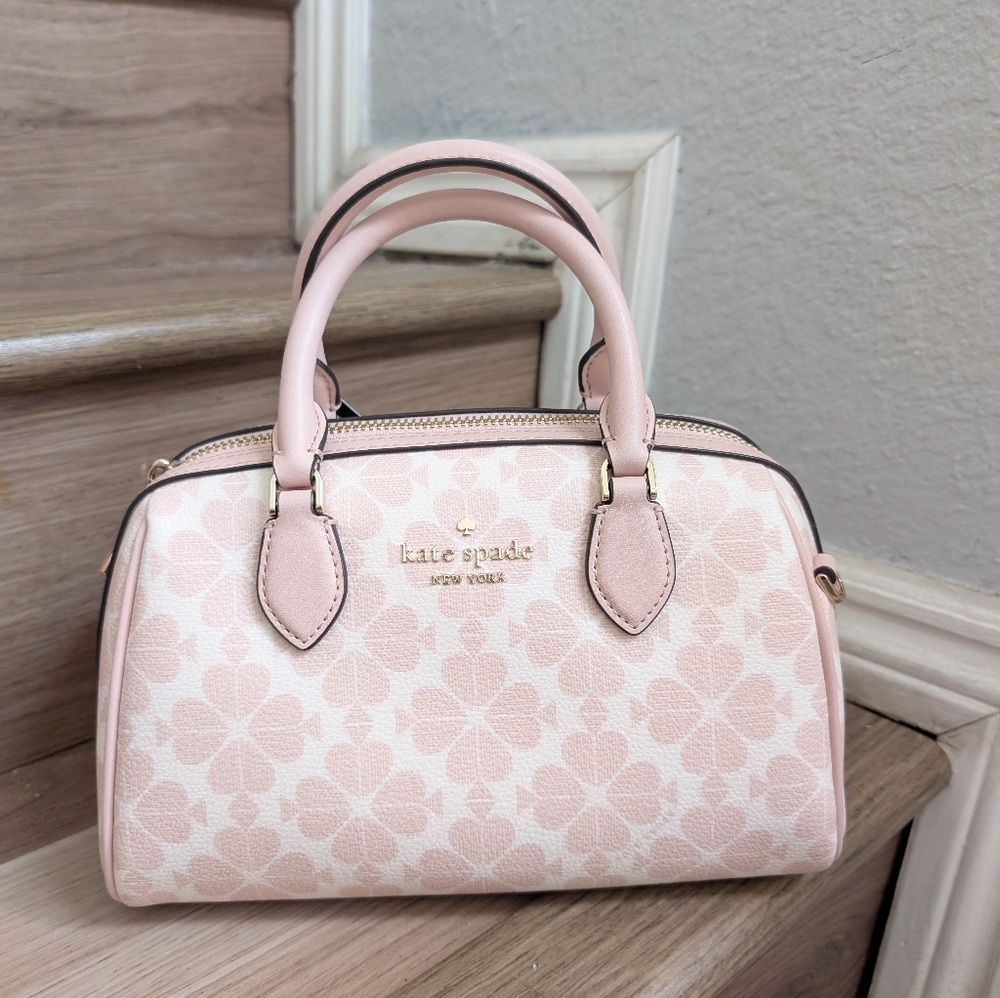 NWT Kate Spade KG483 Spade Flower Small Dolly Duffle In Rose Smoke Multi